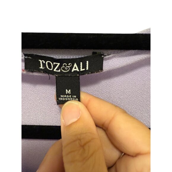 Roz & Ali Lilac Long Sleeve Top With Gold Button Detail - Picture 2 of 7